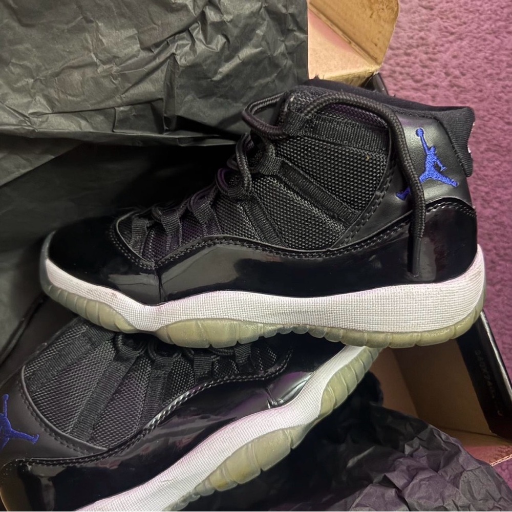 Jordan Black and Purple Sneakers